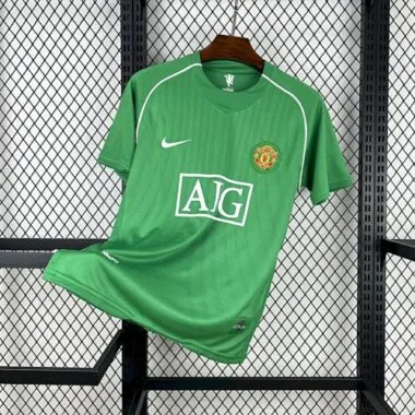 07-08 Manchester United green goalkeeper retro jersey