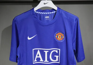 08-09 Manchester United blue long sleeves Player version Jersey