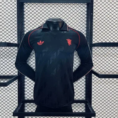 24-25 Manchester United Black Retro Model Long Sleeve PLayer Version Jersey