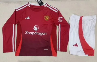 24-25 Manchester United home long sleeve kid kit