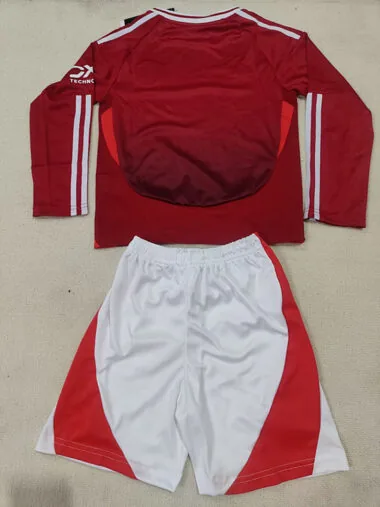 24-25 Manchester United home long sleeve kid kit