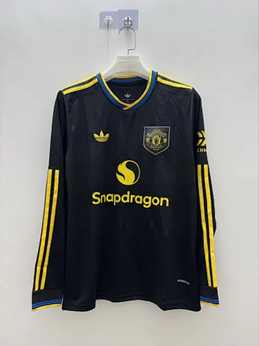 Camisa de manga comprida do Manchester United, terceira camisola de jogo fora, 25-26