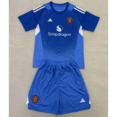 25-26 Manchester United blue goalkeeper kid kit