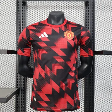 25-26 Manchester United red and black player version training jersey