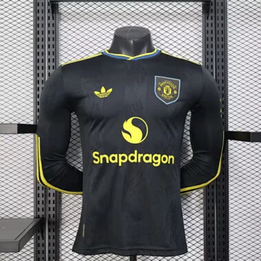25-26 Manchester United third Away black long sleeve player version jersey