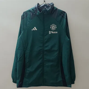 Casaco de vento verde do Manchester United