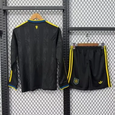 Manchester united 2025/26 Third Away long sleeve Kids Kit