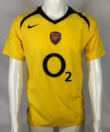 05-06 Arsenal away yellow retro jersey
