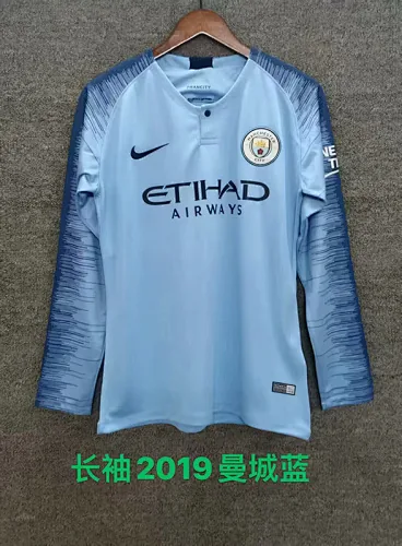 18-19 Manchester City home retro long sleeve jersey