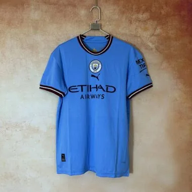 22-23 Manchester City home soccer jersey