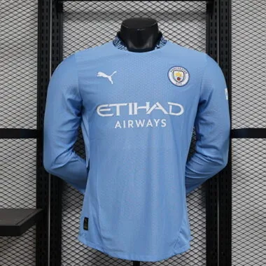 Maillot Manchester City 24-25, version joueur, à manches longues, à domicile