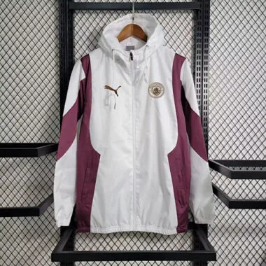 24-25 Manchester City white and red windbreaker