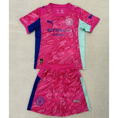 25-26 Manchester City pink goalkeeper kid kit