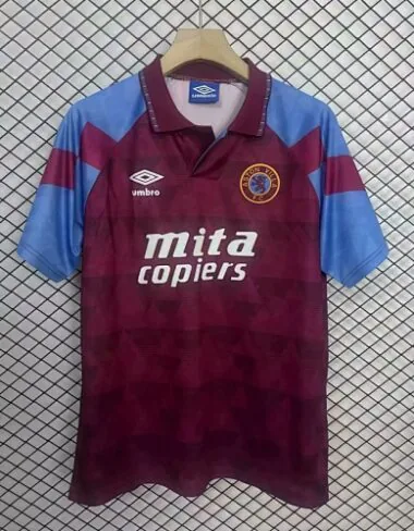 1990 Aston Villa home retro soccer jersey size S-2XL