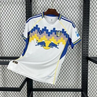 25-26 Camisa branca de futebol do Leeds United para jogos em casa, tamanhos S-4XL