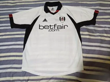 Camisa de futebol retro do Fulham da época 02-03, para jogos em casa, tamanhos S-2XL