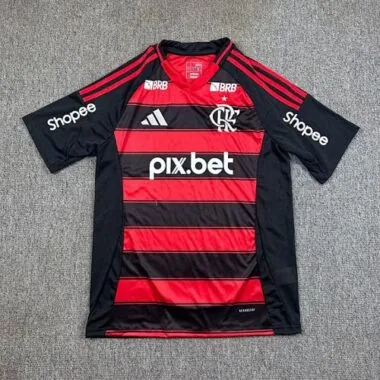 25-26 Flamengo home jersey with sponsor