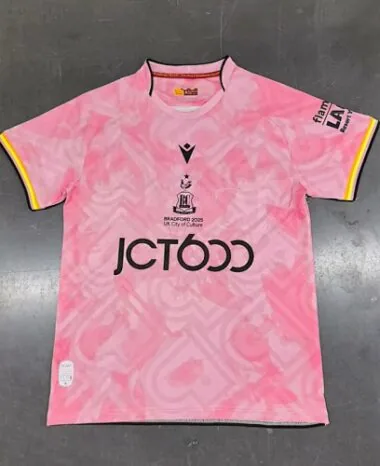 25-26 Bradford City third pink soccer jersey size S-2XL