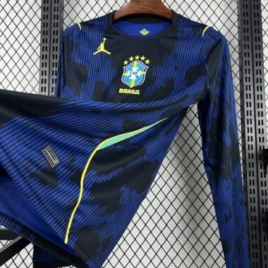 Mens Brazil 2026 World Cup Away Long Sleeve Jersey (S-4XL)