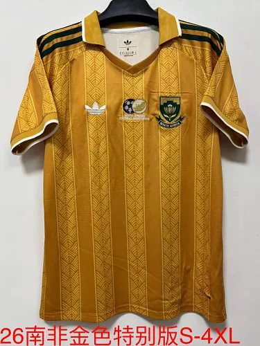 Camisa especial amarela da seleção masculina da África do Sul para o Mundial de 2026, tamanhos S-4XL