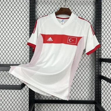 Maglia da trasferta Retro Turkey 2002, bianca, taglie S-2XL