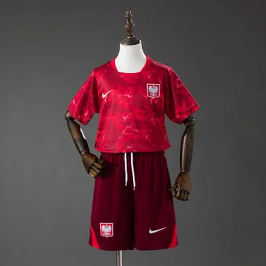 Equipamento infantil da Polónia para o Mundial de 2026 (jogo fora de casa), tamanhos 16-28