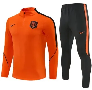 Chándal de entrenamiento naranja con media cremallera de los Países Bajos 2026 (S-2XL)