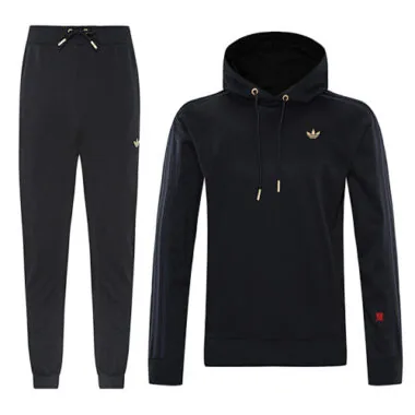 AD black hoodie suit