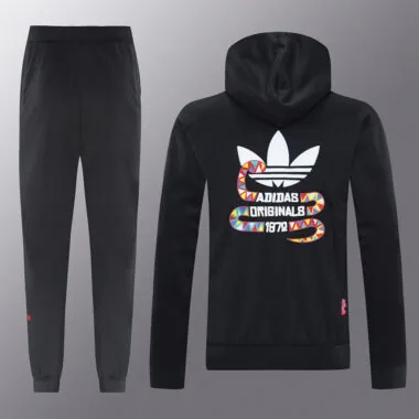 AD black hoodie suit