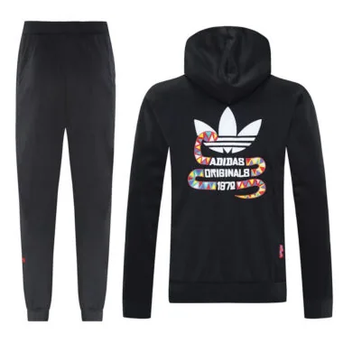 AD black hoodie suit