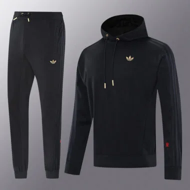 AD black hoodie suit
