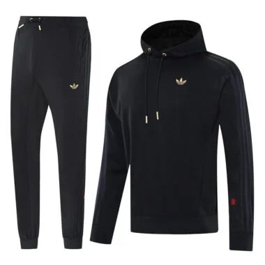 AD black hoodie suit
