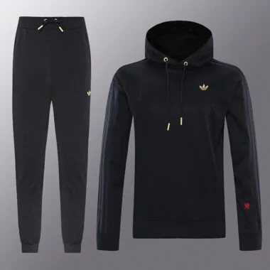 AD black hoodie suit