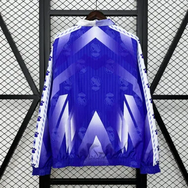 Veste coupe-vent réversible bleu et blanc du Real Madrid, 24-25