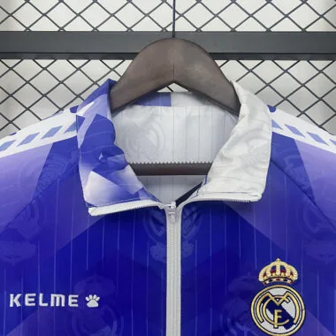 Veste coupe-vent réversible bleu et blanc du Real Madrid, 24-25