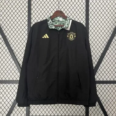 24-25 Manchester United green and black Trench Coat Reversible