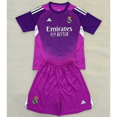 25-26 Divisa da portiere per bambini del Real Madrid, colore viola