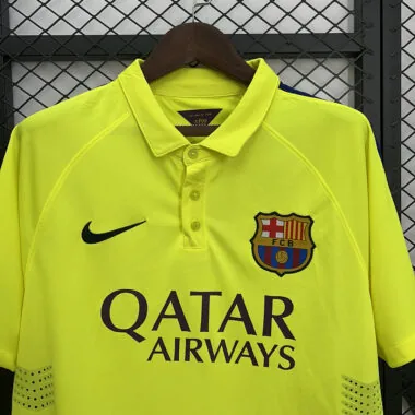 14-15 Camisola retro de terceiro equipamento do Barcelona para jogos fora de casa