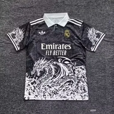 25-26 Real Madrid black and white dragon jersey