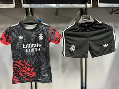 25-26 Real Madrid black and red dragon kid kit size 16-28