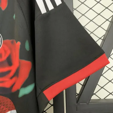 Real Madrid 2025/26 Black and Red Rose Special Edition Jersey