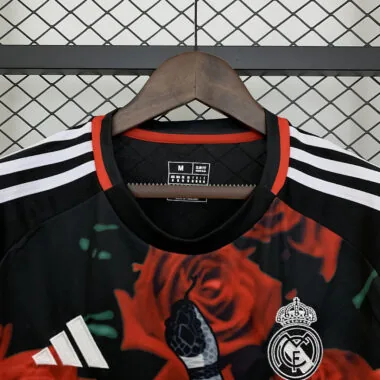 Real Madrid 2025/26 Black and Red Rose Special Edition Jersey