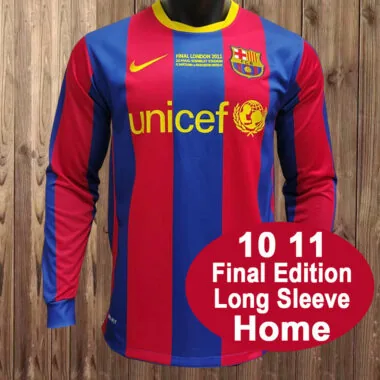 10-11 Barcelona home retro long sleeve jersey