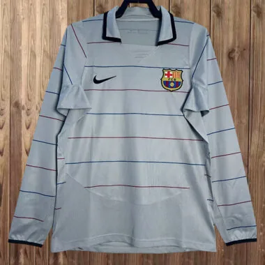 03-04 Barcelona Away retro long sleeve jersey