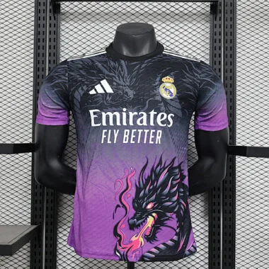 24-25 Real Madrid negro y morado Dragón versión jugador camiseta