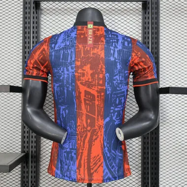 Camisa 24-25 do Barcelona, versão especial para jogadores, em vermelho e azul