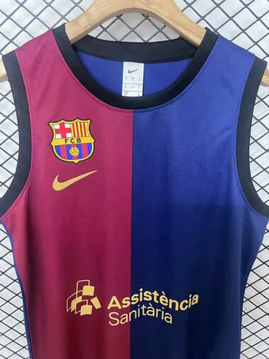 24-25 Barcelona Blue and Red Basketball Jersey