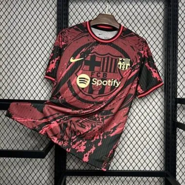 Camisola vermelha de edição especial do Barcelona 24-25