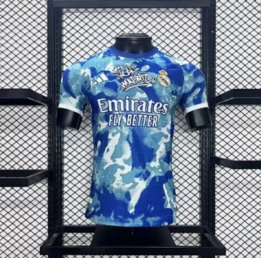 24-25 Real Madrid, versión de jugador, azul camuflaje