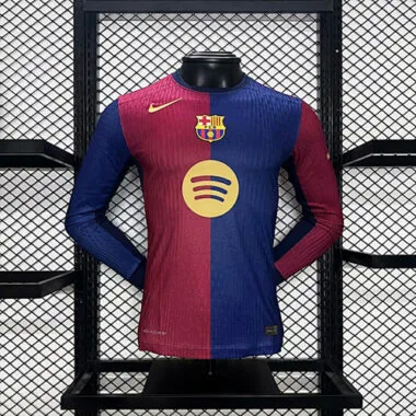 Camiseta de manga larga de Barcelona para jugador, versión local, 24-25 (patrocinador grande)